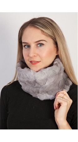 Grey sapphire mink fur neck warmer